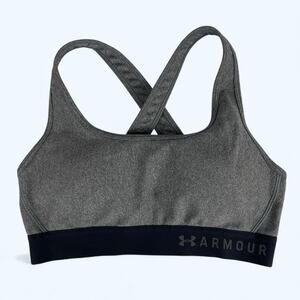 Under Armour Mid Compression Sports Bra Heather Gray size Medium